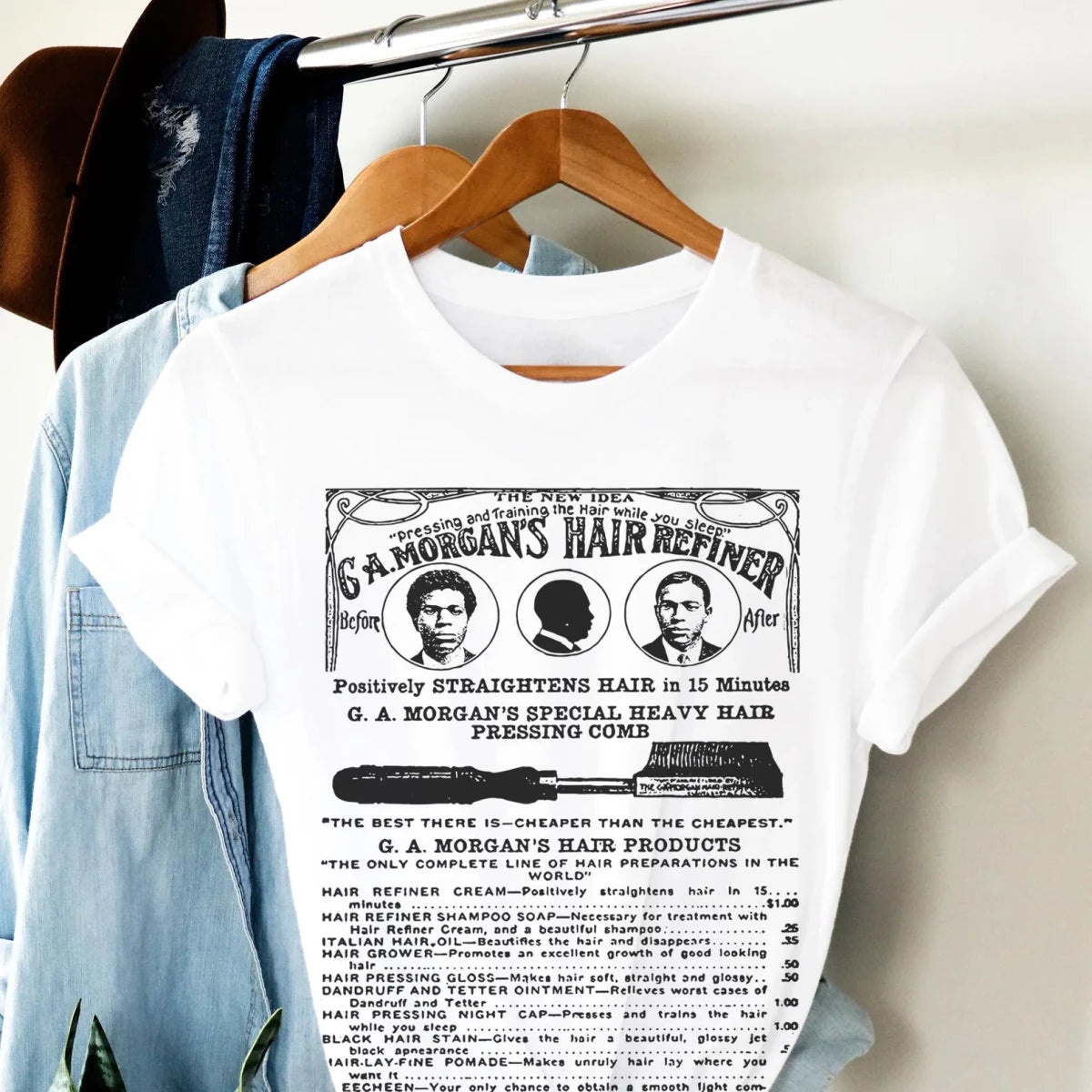 Garrett A. Morgan Hair Ad Shirt - Afrocentric Art by The Trini Gee
