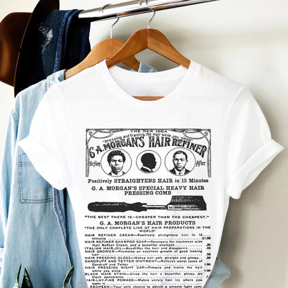 Garrett A. Morgan Hair Ad Shirt - Afrocentric Art by The Trini Gee
