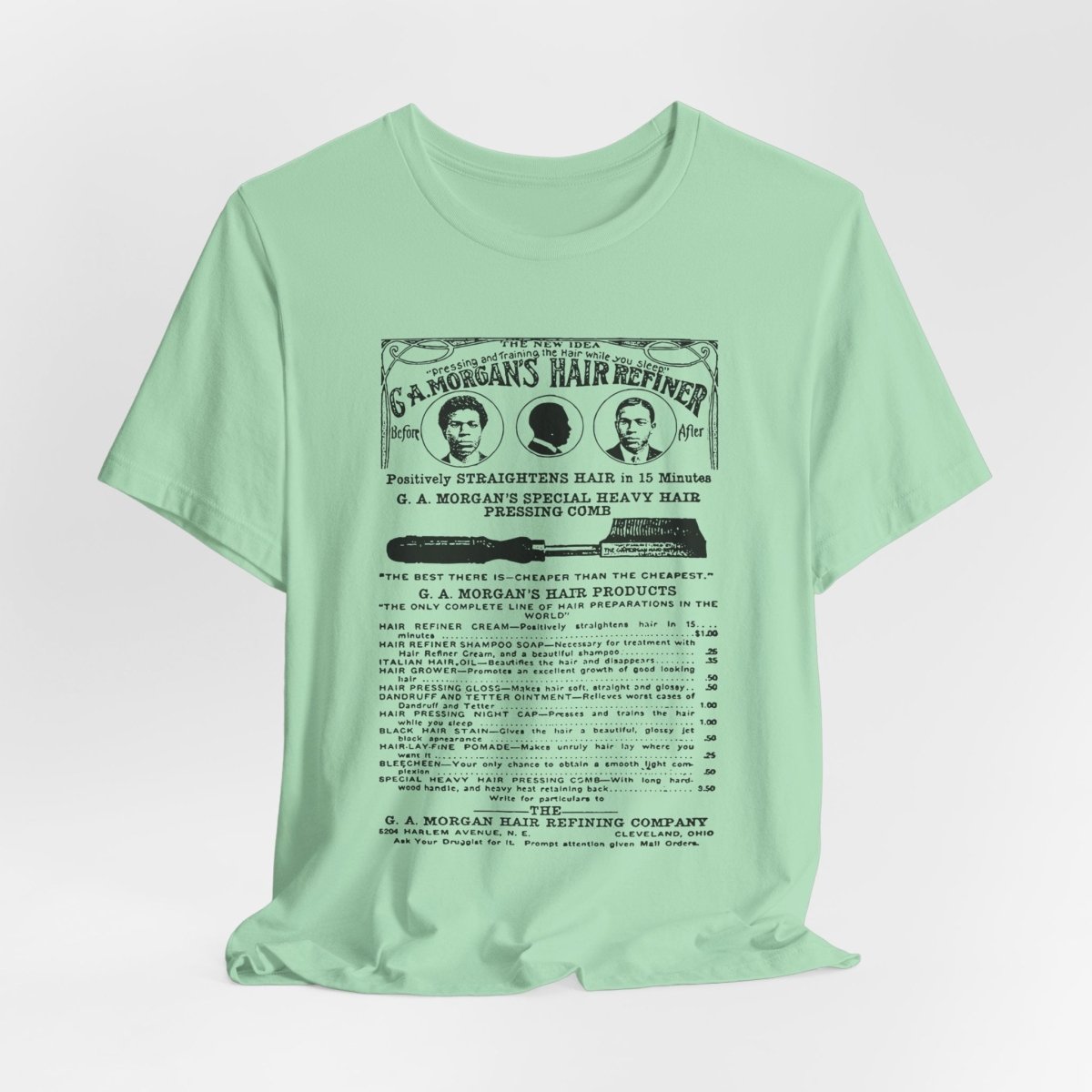 Garrett A. Morgan Hair Ad Shirt - Afrocentric Art by The Trini Gee