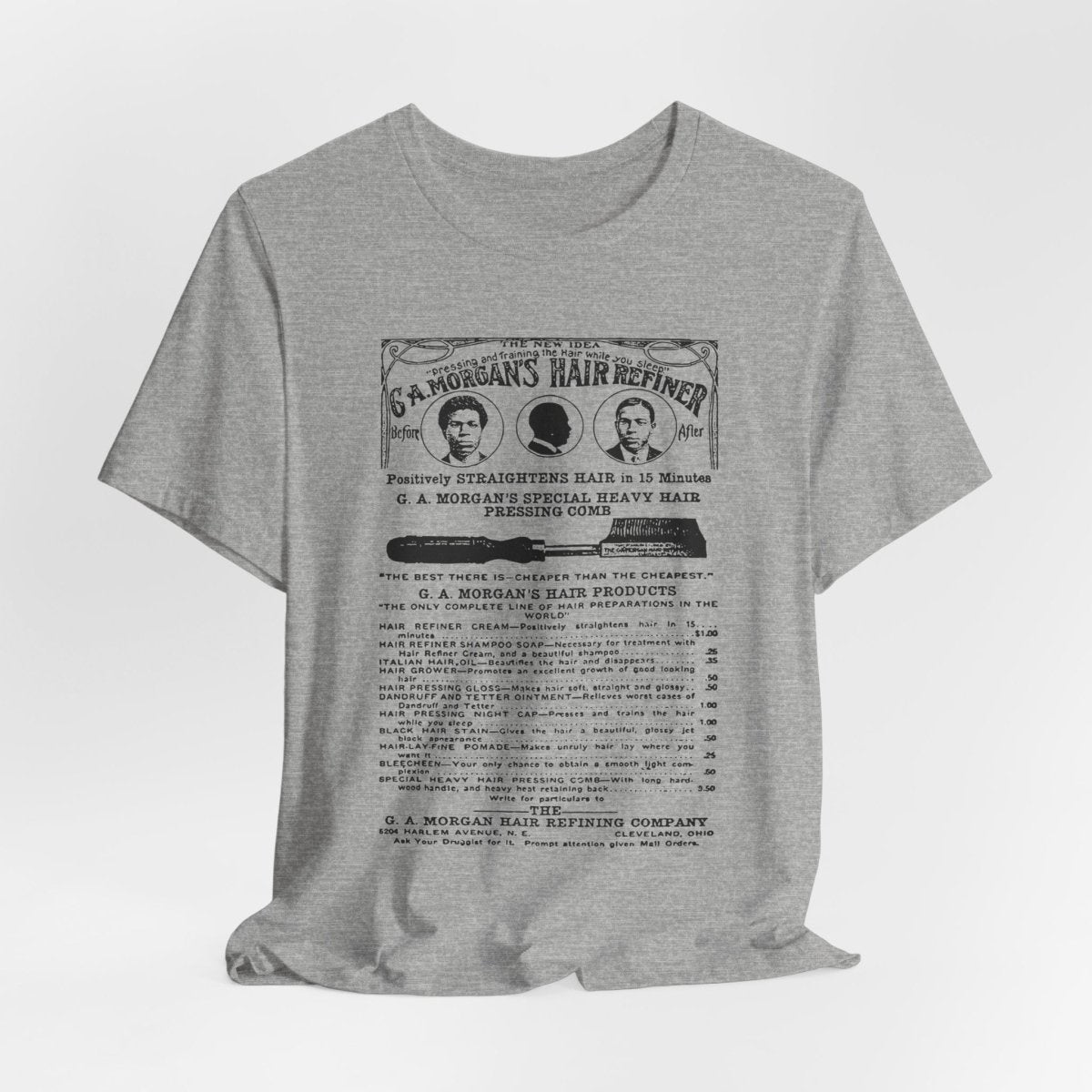 Garrett A. Morgan Hair Ad Shirt - Afrocentric Art by The Trini Gee