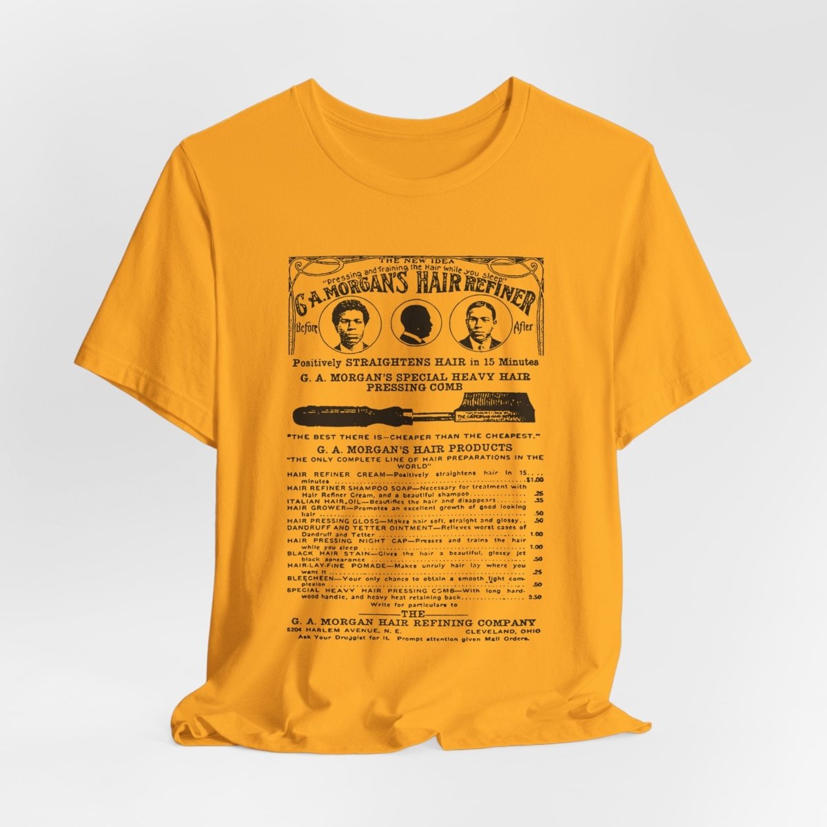 Garrett A. Morgan Hair Ad Shirt - Afrocentric Art by The Trini Gee
