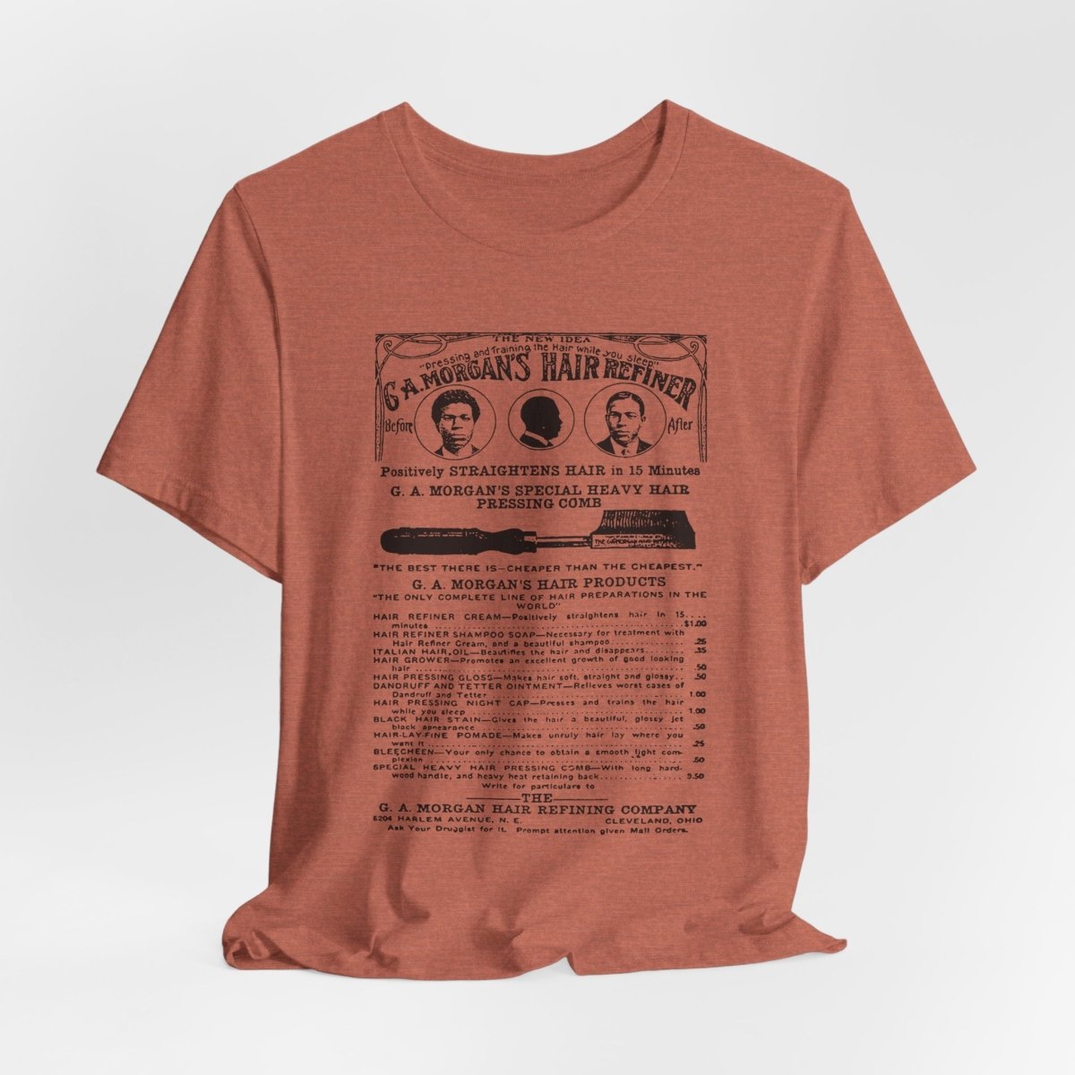 Garrett A. Morgan Hair Ad Shirt - Afrocentric Art by The Trini Gee