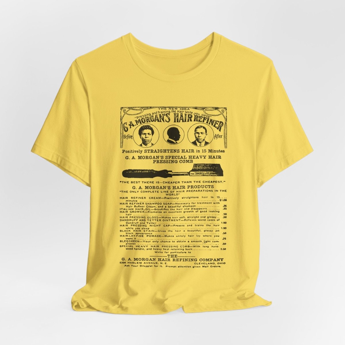Garrett A. Morgan Hair Ad Shirt - Afrocentric Art by The Trini Gee