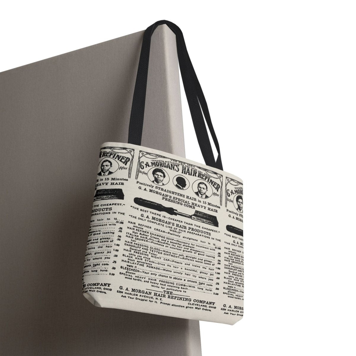 Garrett A. Morgan Hair Refiner Ad Tote Bag - Afrocentric Art by The Trini Gee