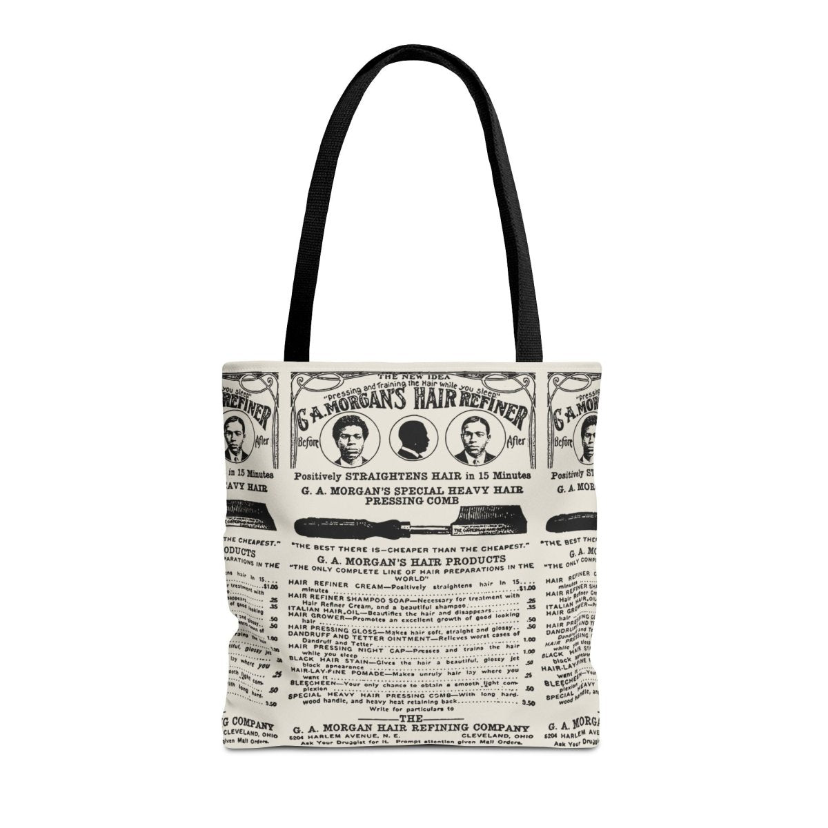 Garrett A. Morgan Hair Refiner Ad Tote Bag - Afrocentric Art by The Trini Gee