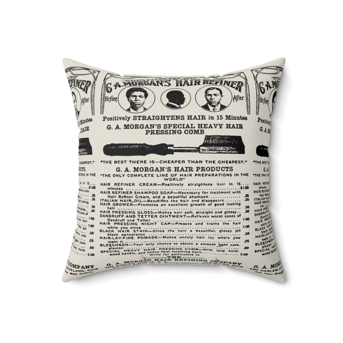 Garrett A. Morgan Hair Refiner Throw Pillow - Afrocentric Art by The Trini Gee