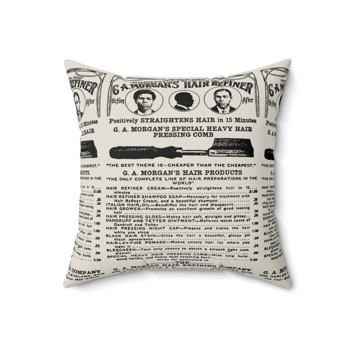Garrett A. Morgan Hair Refiner Throw Pillow - Afrocentric Art by The Trini Gee
