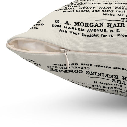 Garrett A. Morgan Hair Refiner Throw Pillow - Afrocentric Art by The Trini Gee
