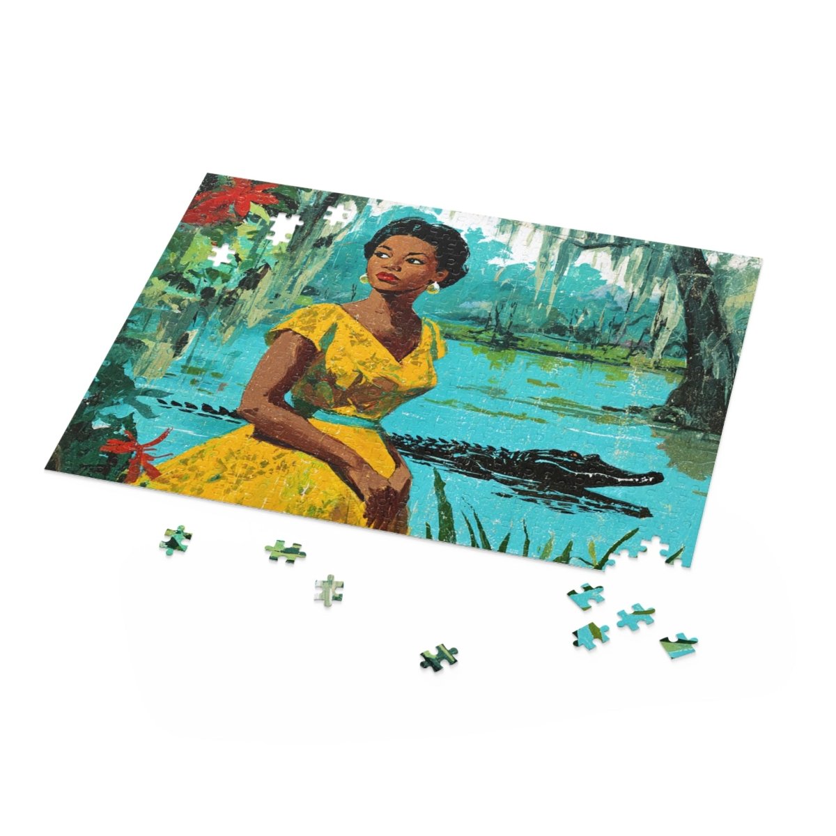 Gator Bayou Puzzle - Afrocentric Art by The Trini Gee