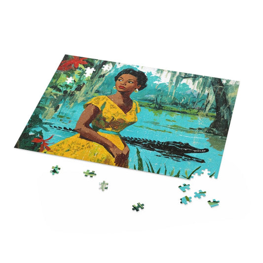 Gator Bayou Puzzle - Afrocentric Art by The Trini Gee