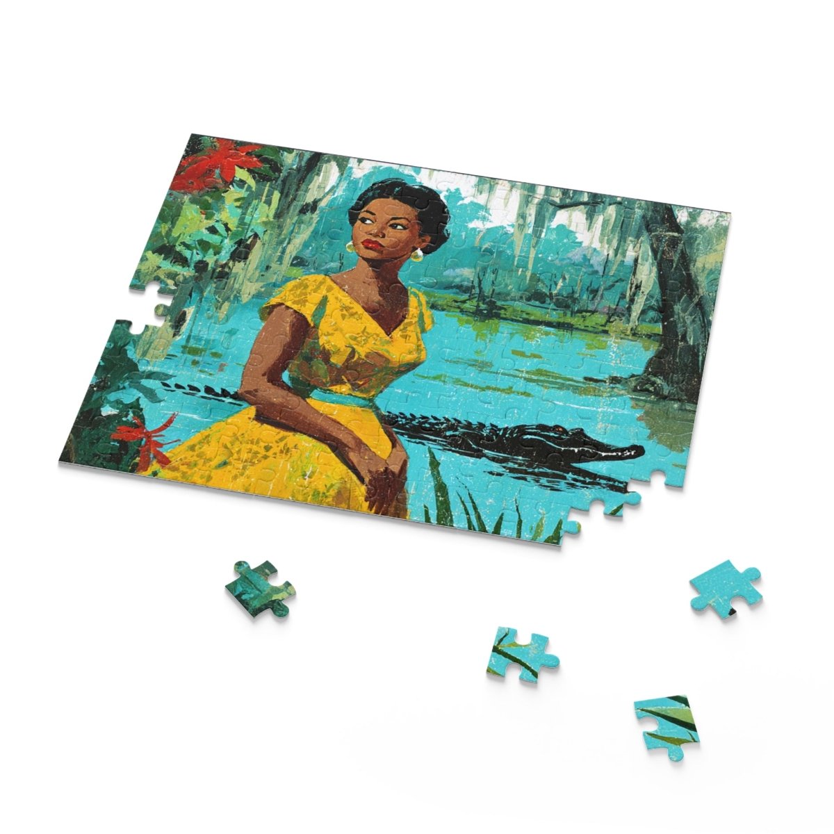 Gator Bayou Puzzle - Afrocentric Art by The Trini Gee