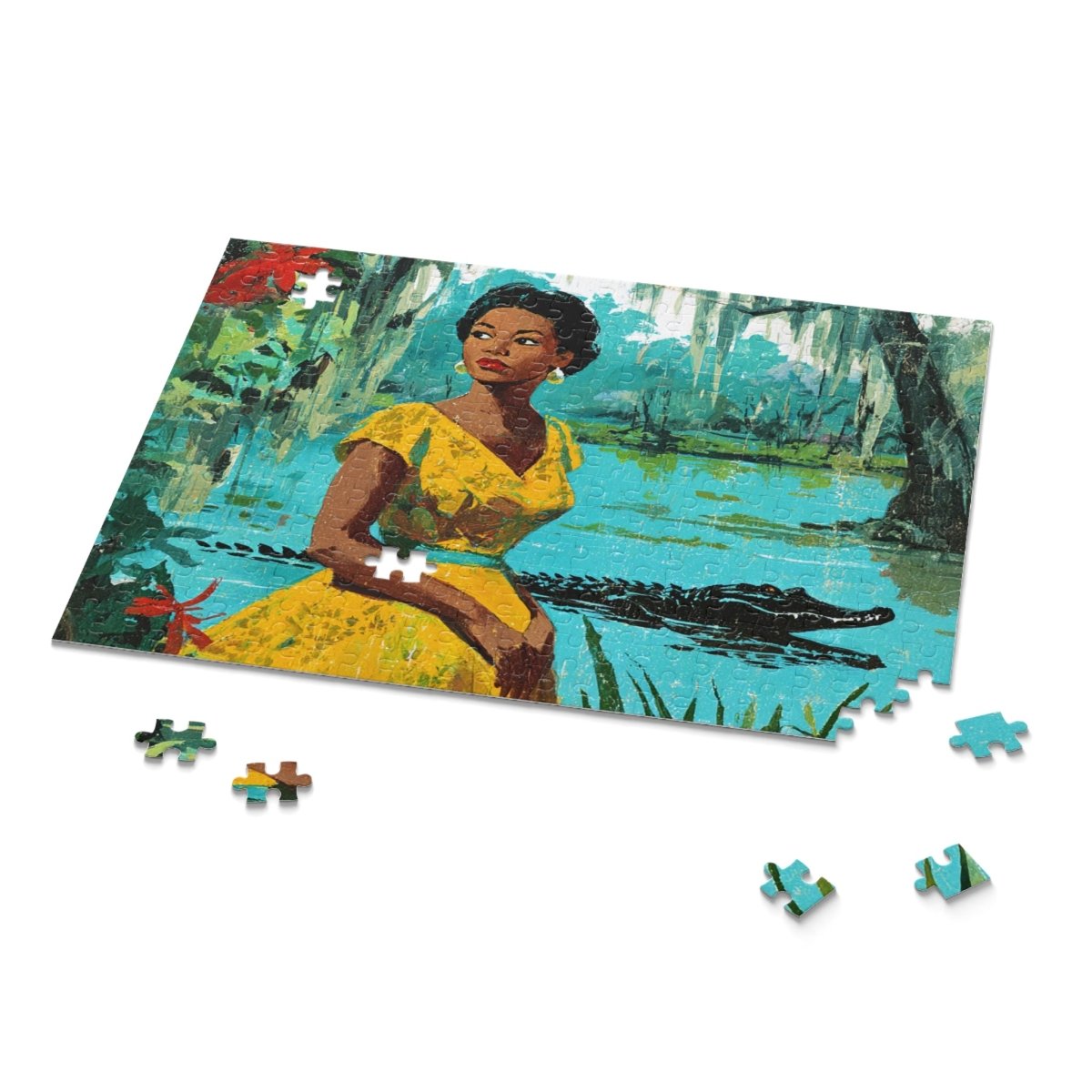 Gator Bayou Puzzle - Afrocentric Art by The Trini Gee