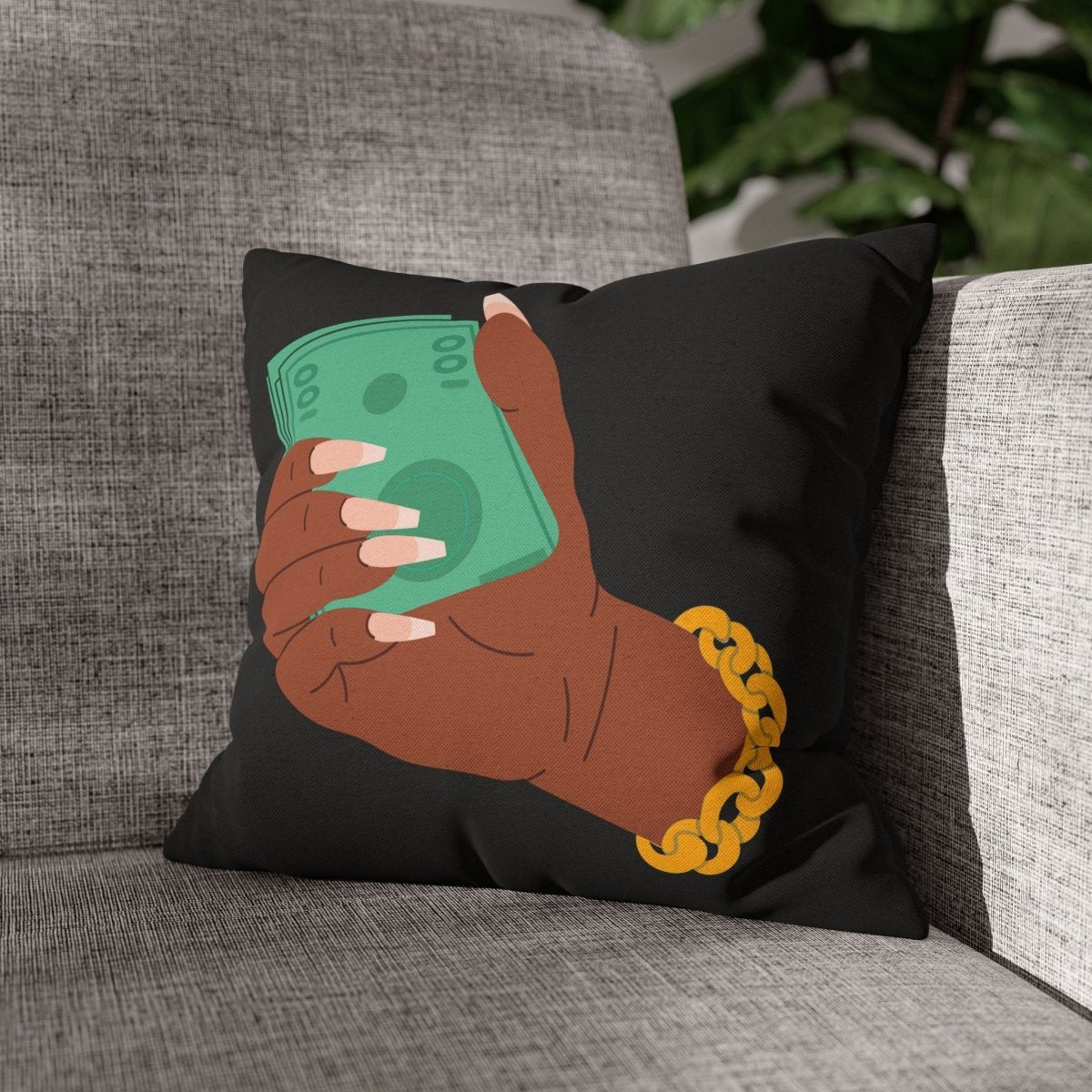 Get Money Pillow - Afrocentric Art by The Trini Gee