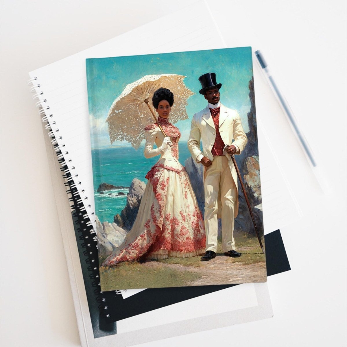 Gilded Couple Journal - Afrocentric Art by The Trini Gee