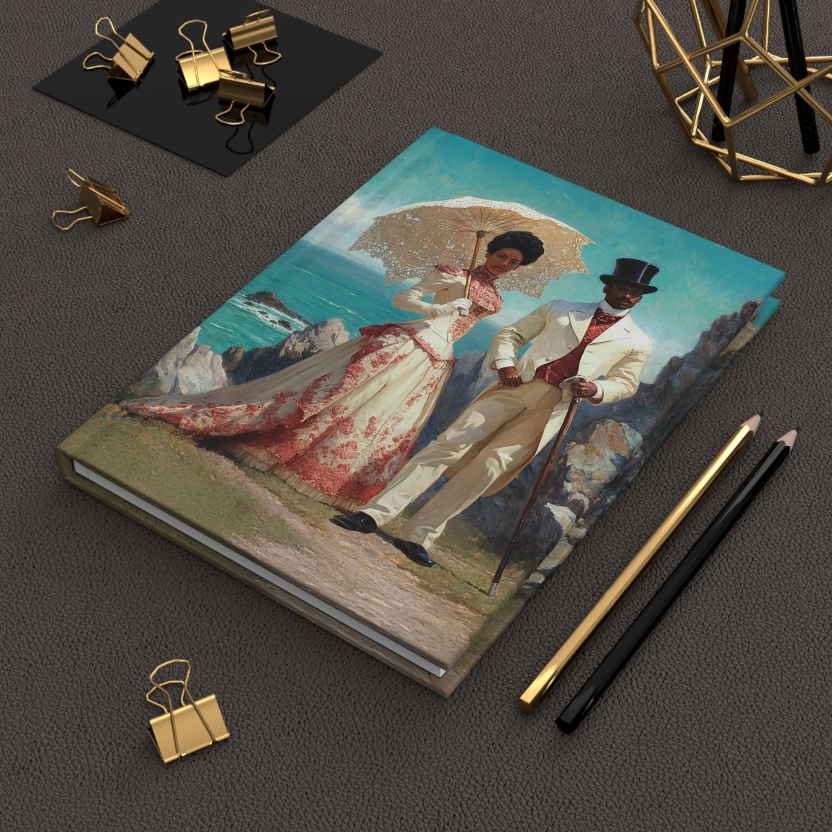 Gilded Couple Journal - Afrocentric Art by The Trini Gee