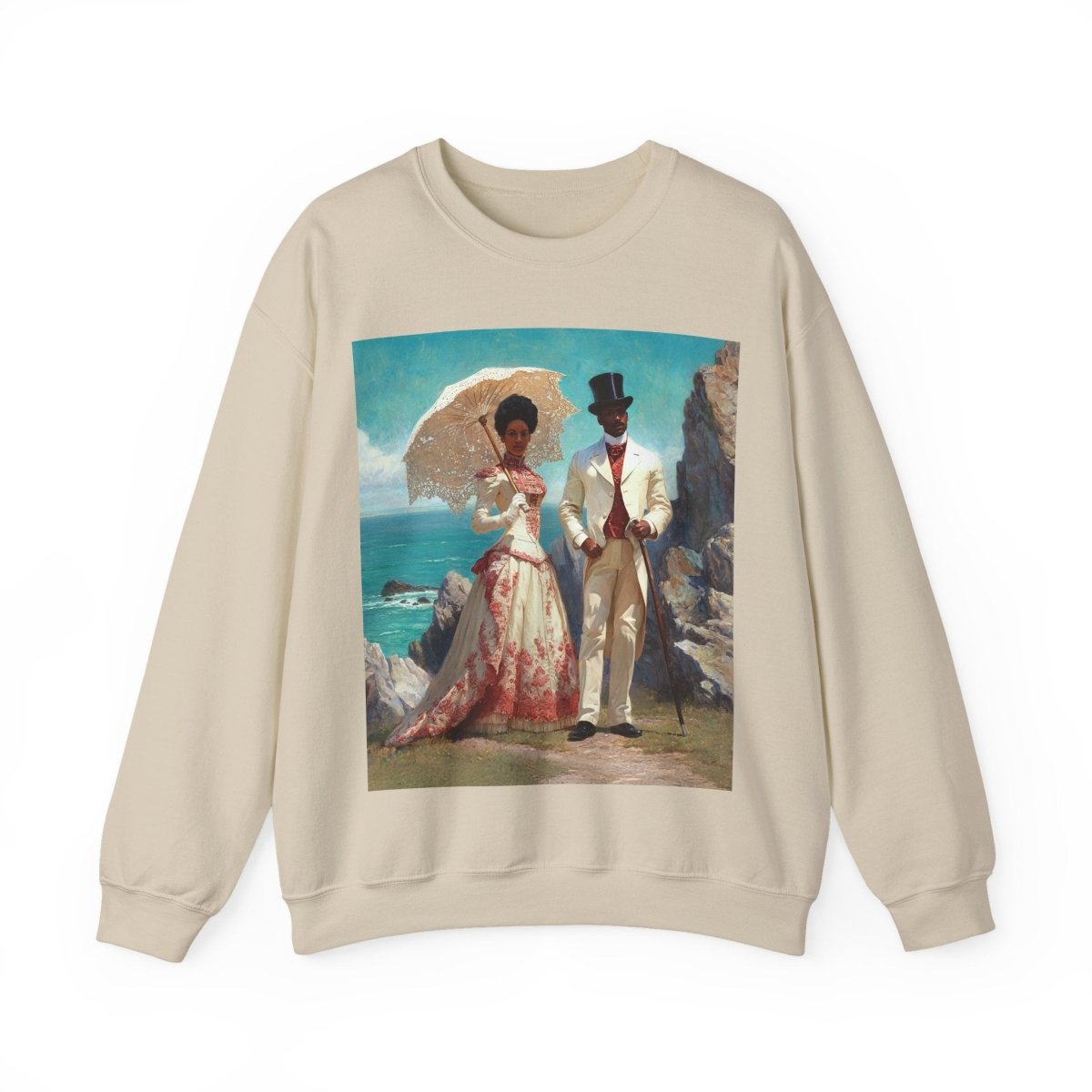 Gilded Couple Sweatshirt - Afrocentric Art by The Trini Gee