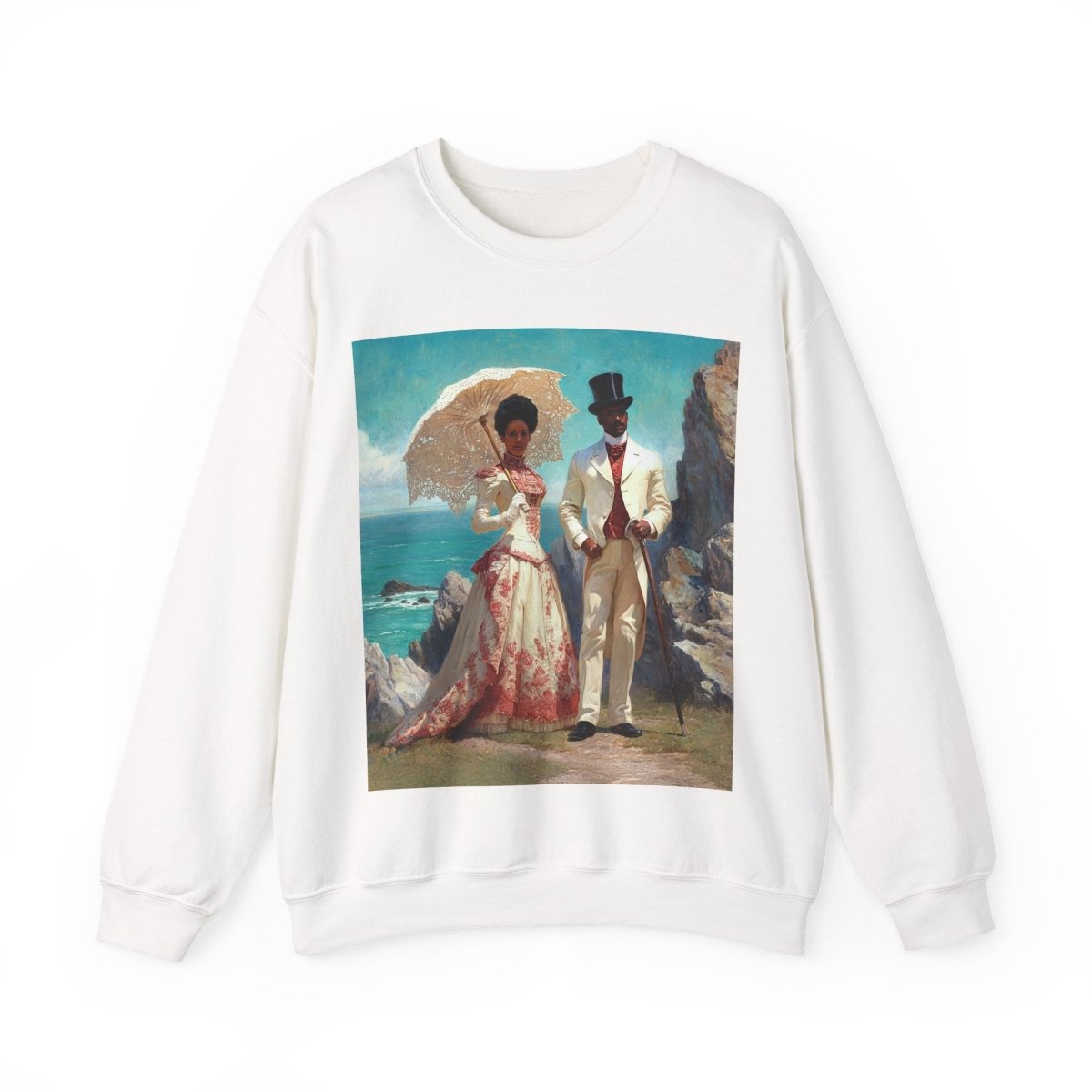 Gilded Couple Sweatshirt - Afrocentric Art by The Trini Gee
