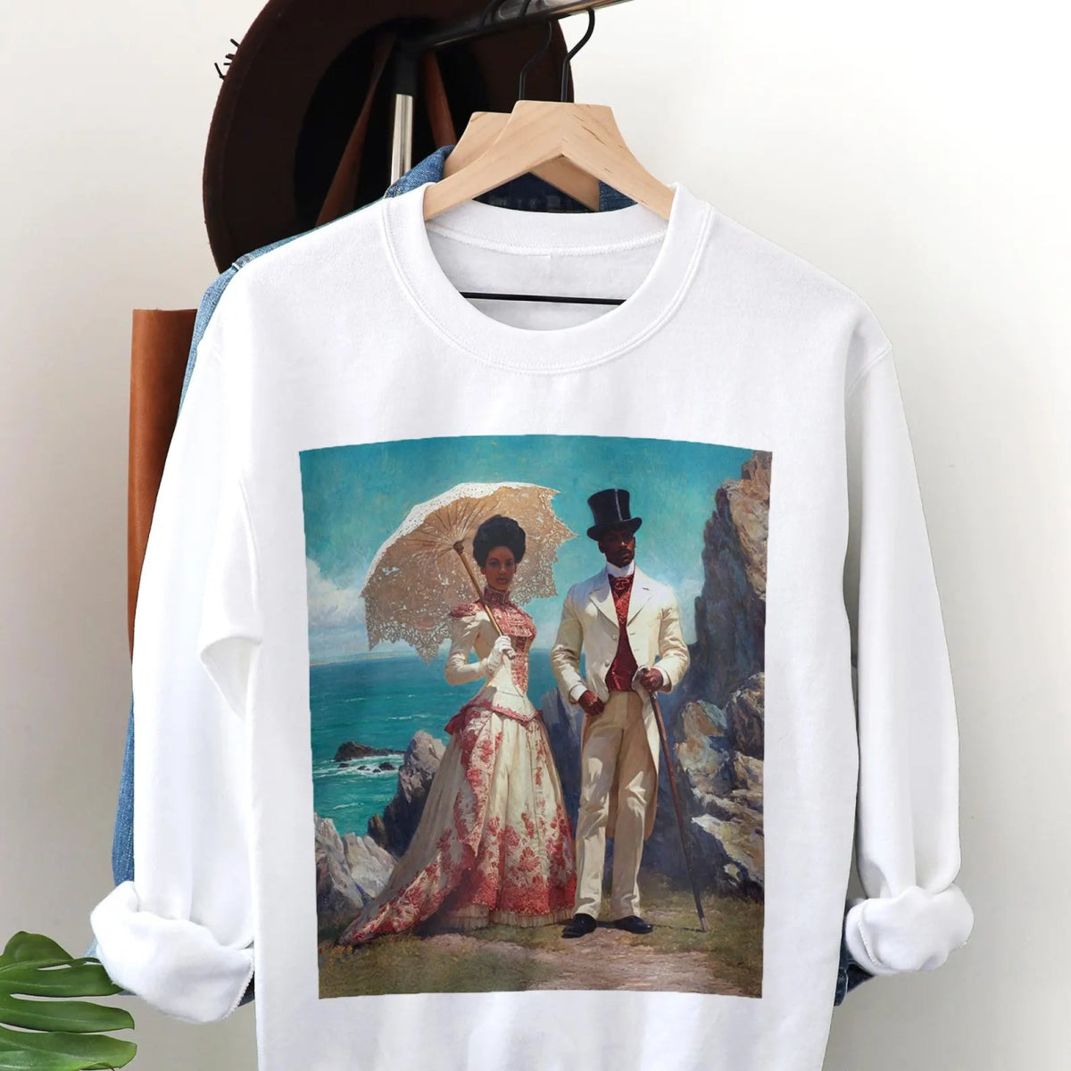 Gilded Couple Sweatshirt - Afrocentric Art by The Trini Gee