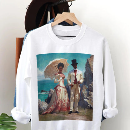 Gilded Couple Sweatshirt - Afrocentric Art by The Trini Gee