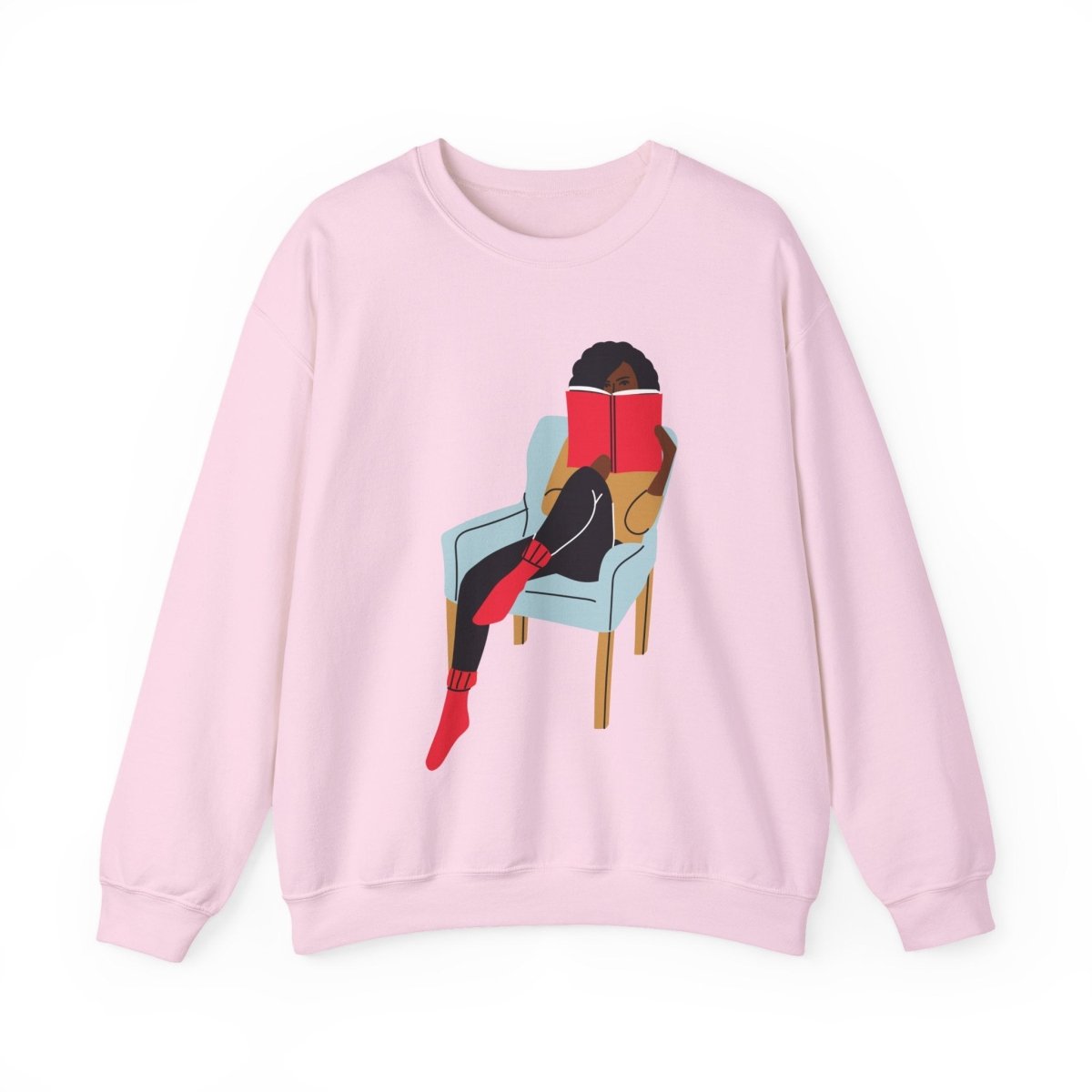 Girl Reading Sweatshirt - Afrocentric Art by The Trini Gee