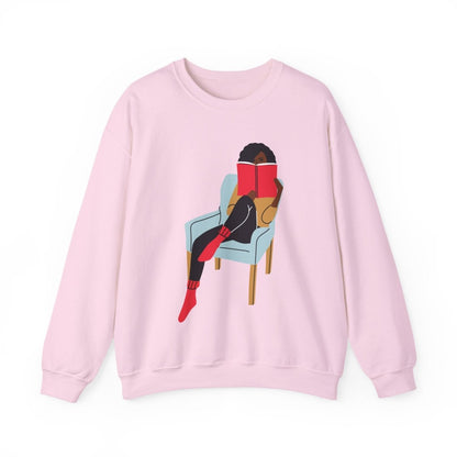 Girl Reading Sweatshirt - Afrocentric Art by The Trini Gee