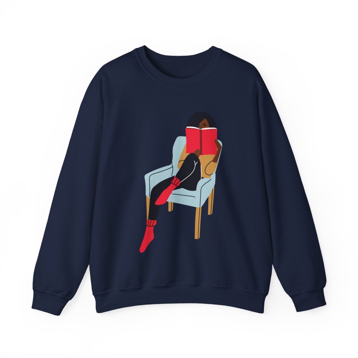 Girl Reading Sweatshirt - Afrocentric Art by The Trini Gee