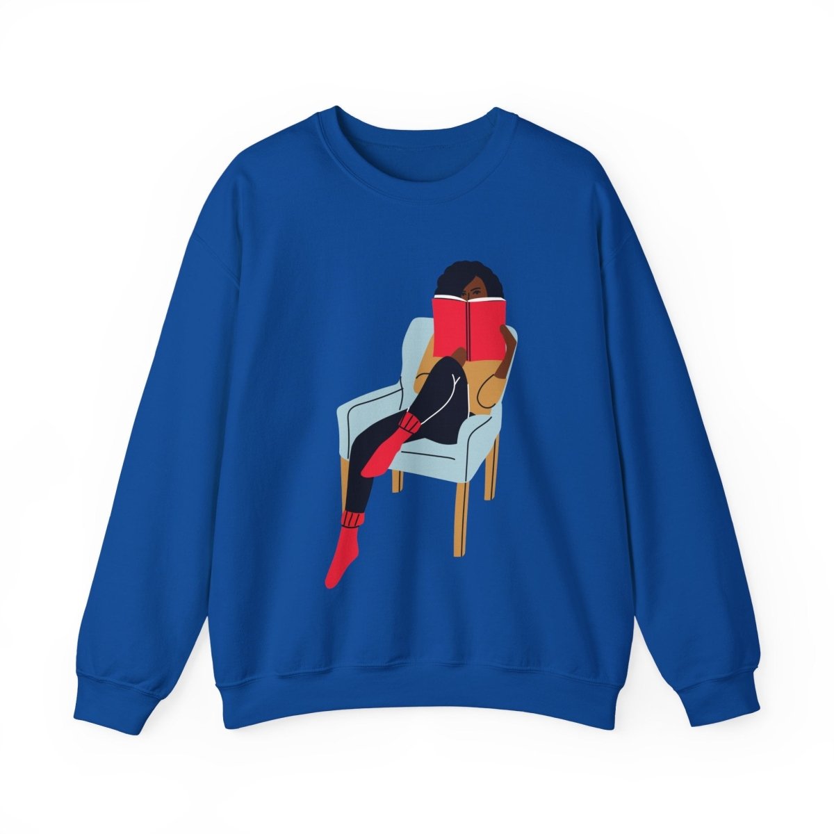Girl Reading Sweatshirt - Afrocentric Art by The Trini Gee