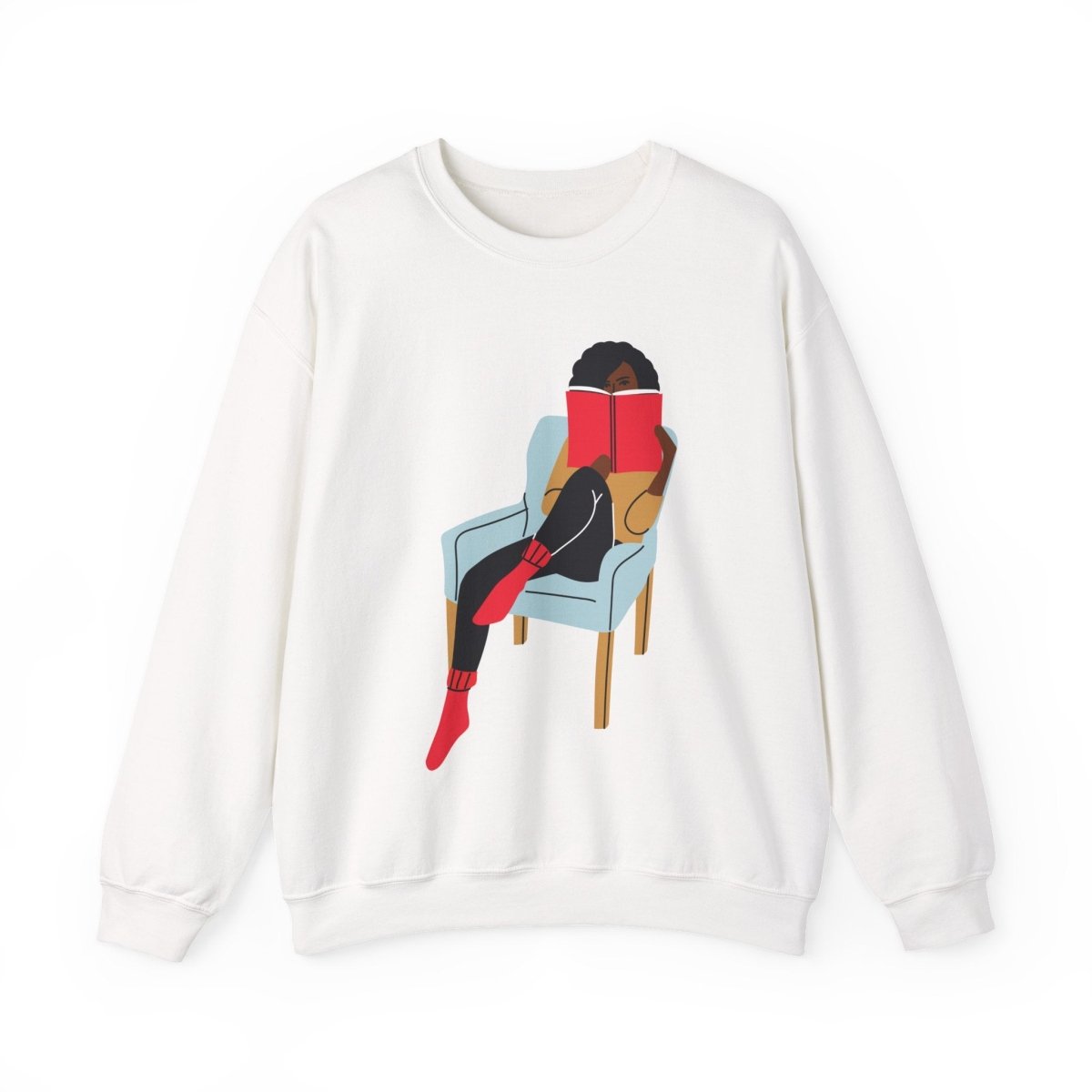 Girl Reading Sweatshirt - Afrocentric Art by The Trini Gee