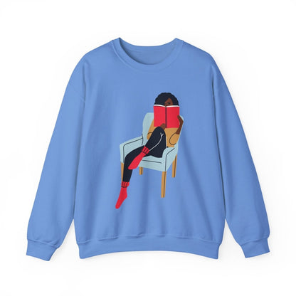 Girl Reading Sweatshirt - Afrocentric Art by The Trini Gee