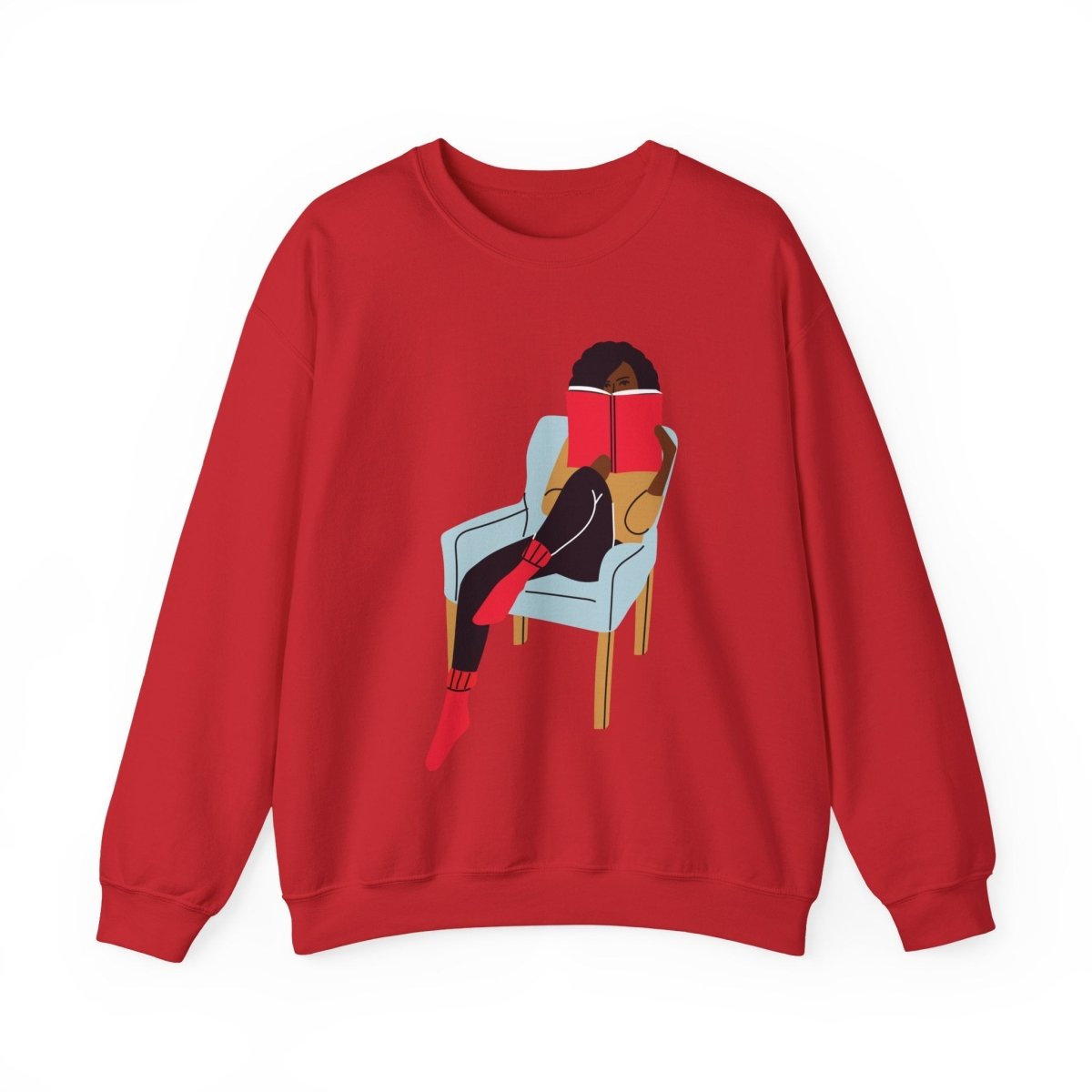 Girl Reading Sweatshirt - Afrocentric Art by The Trini Gee