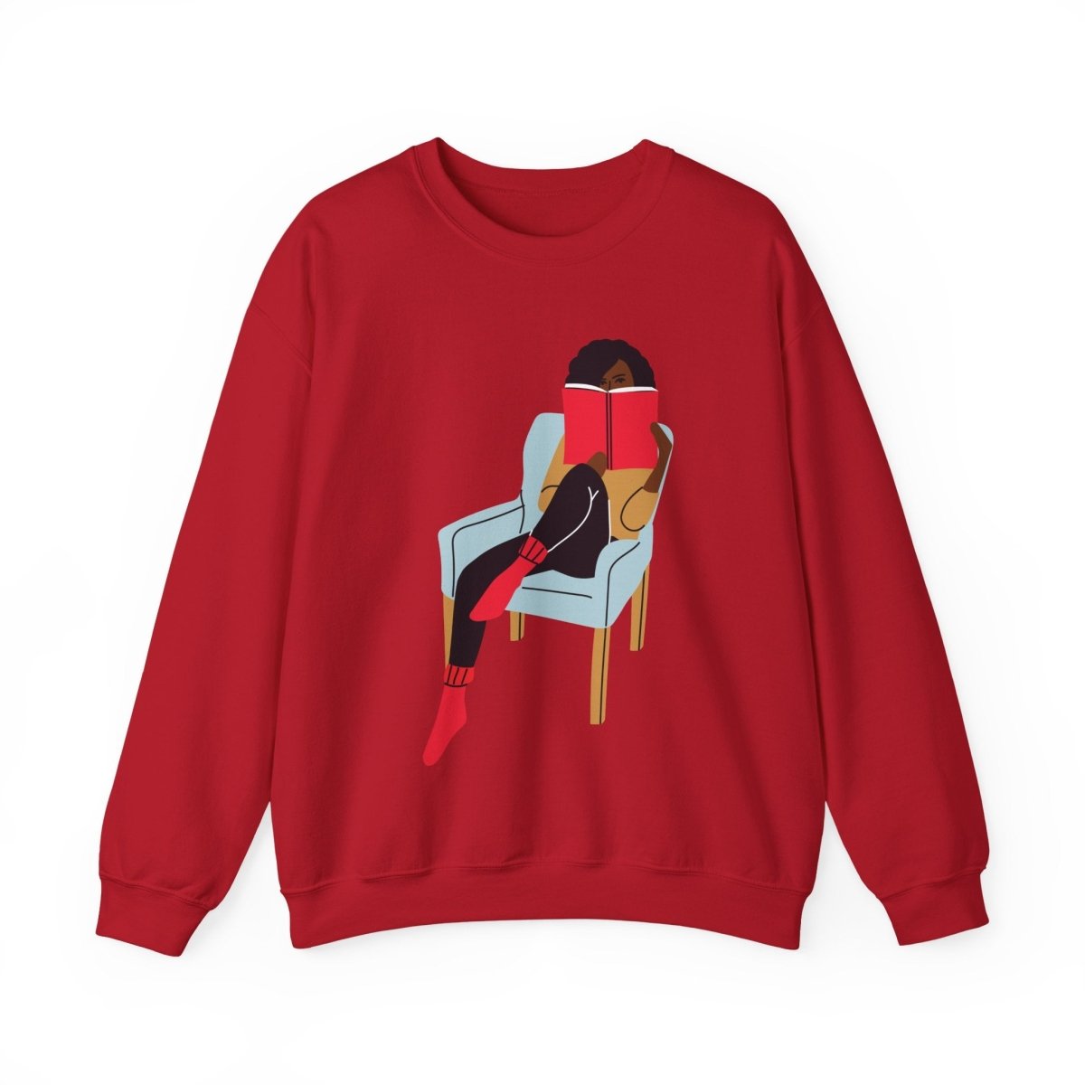 Girl Reading Sweatshirt - Afrocentric Art by The Trini Gee