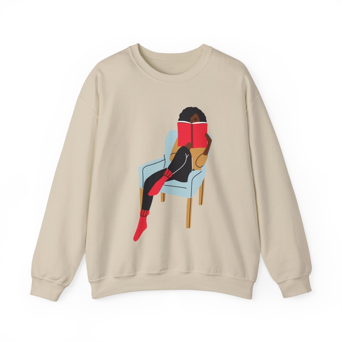 Girl Reading Sweatshirt - Afrocentric Art by The Trini Gee