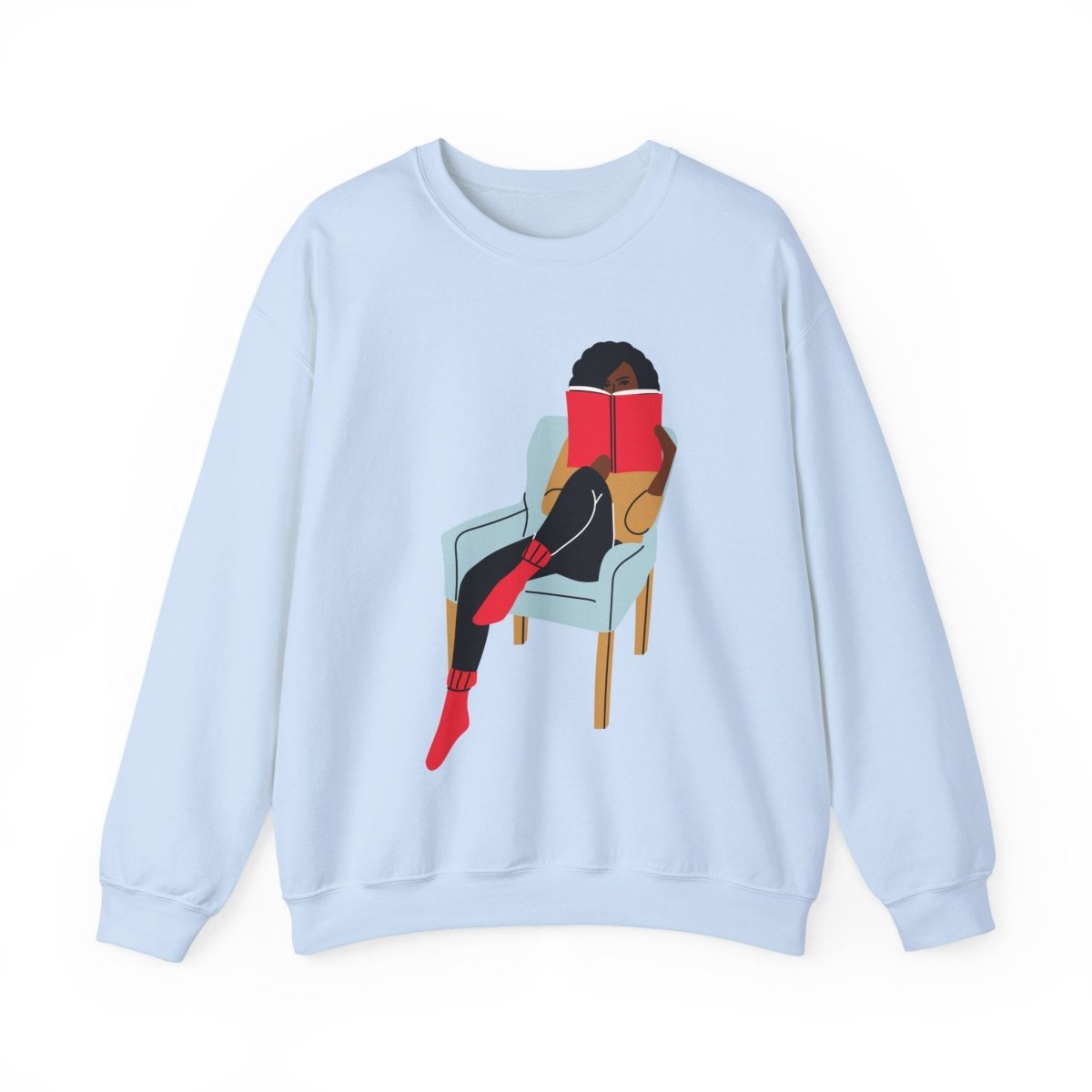 Girl Reading Sweatshirt - Afrocentric Art by The Trini Gee