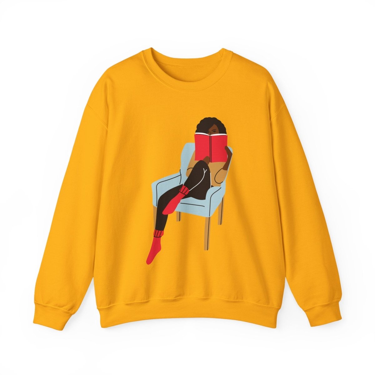 Girl Reading Sweatshirt - Afrocentric Art by The Trini Gee