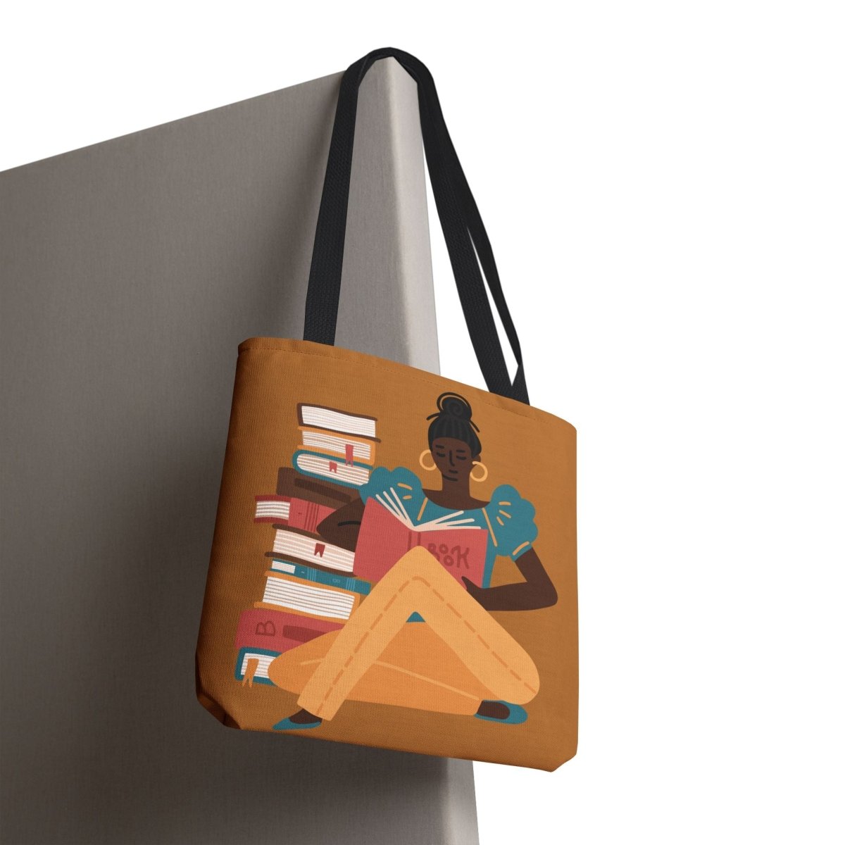 Girl Reading Tote Bag - Afrocentric Art by The Trini Gee