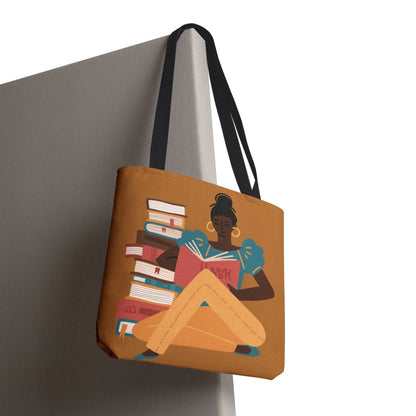 Girl Reading Tote Bag - Afrocentric Art by The Trini Gee
