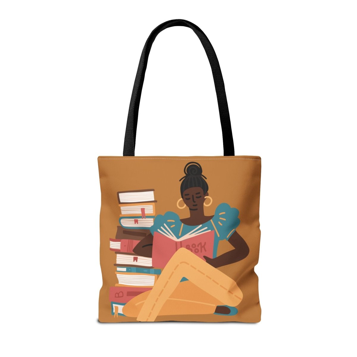 Girl Reading Tote Bag - Afrocentric Art by The Trini Gee
