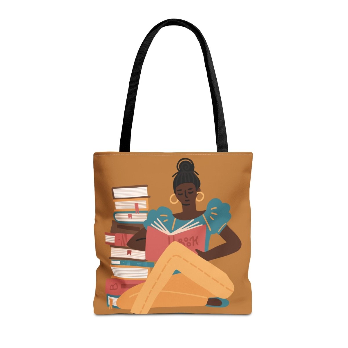 Girl Reading Tote Bag - Afrocentric Art by The Trini Gee