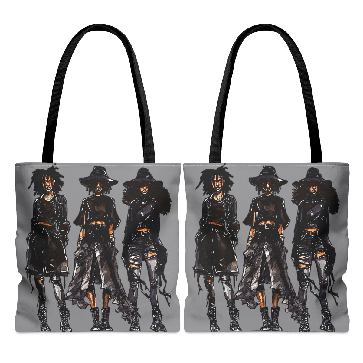 Girls Goth Tote Bag - Afrocentric Art by The Trini Gee