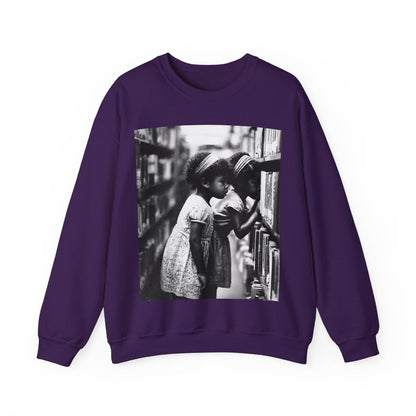 Girls in Library Sweatshirt - Afrocentric Art by The Trini Gee