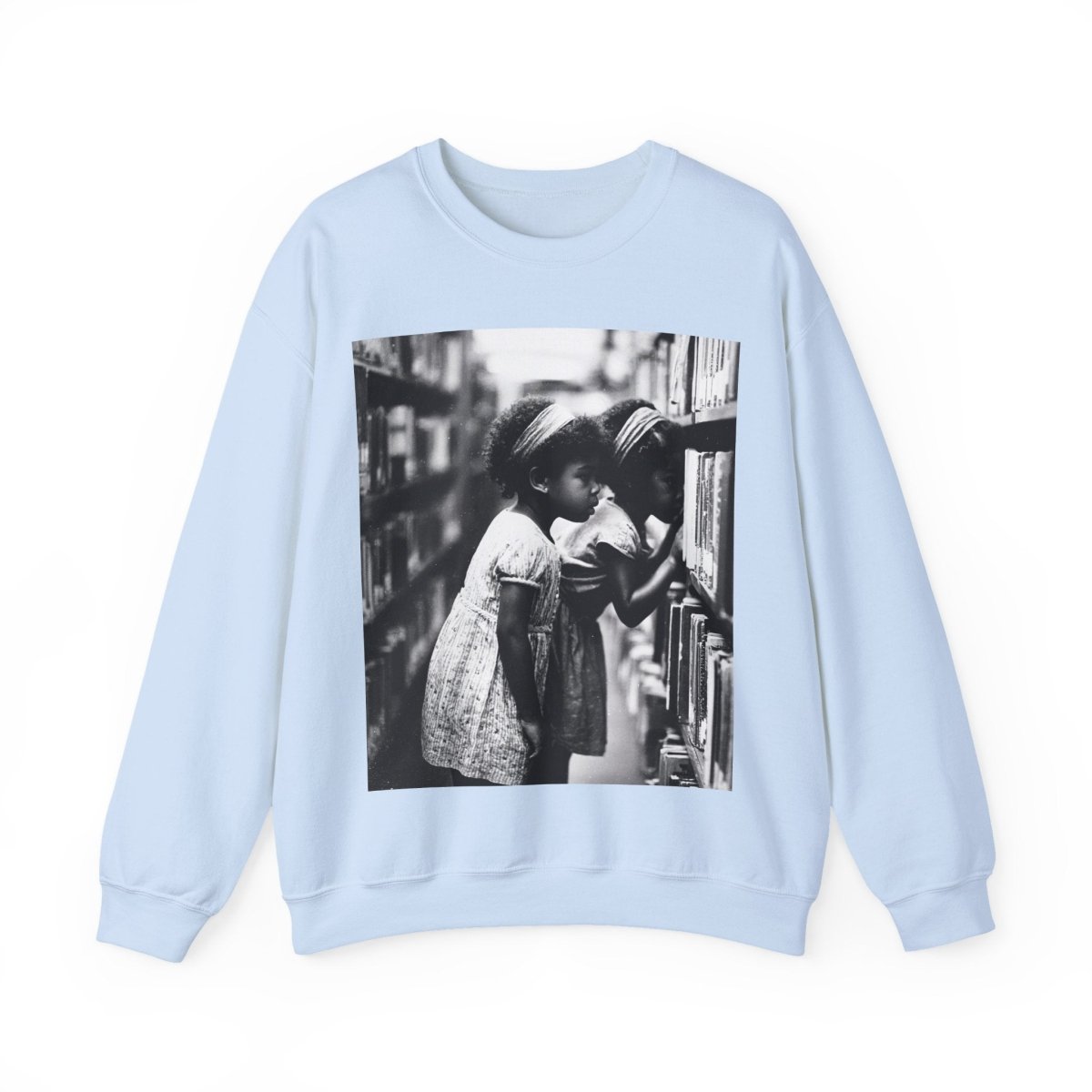Girls in Library Sweatshirt - Afrocentric Art by The Trini Gee