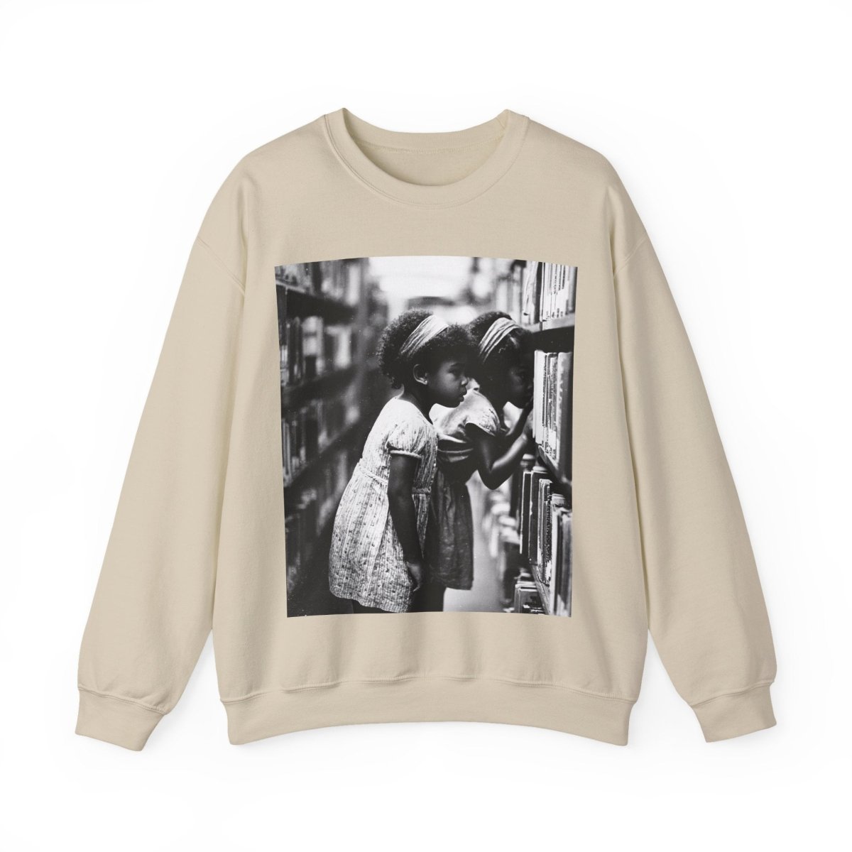Girls in Library Sweatshirt - Afrocentric Art by The Trini Gee