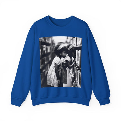 Girls in Library Sweatshirt - Afrocentric Art by The Trini Gee