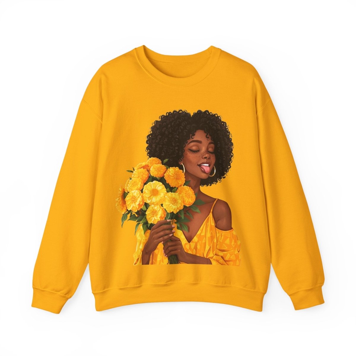 Give Flowers Sweatshirt - Afrocentric Art by The Trini Gee