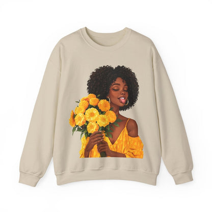 Give Flowers Sweatshirt - Afrocentric Art by The Trini Gee