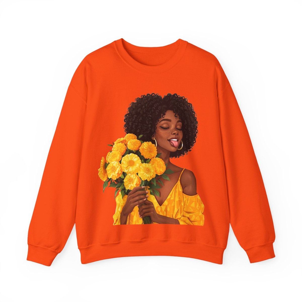 Give Flowers Sweatshirt - Afrocentric Art by The Trini Gee
