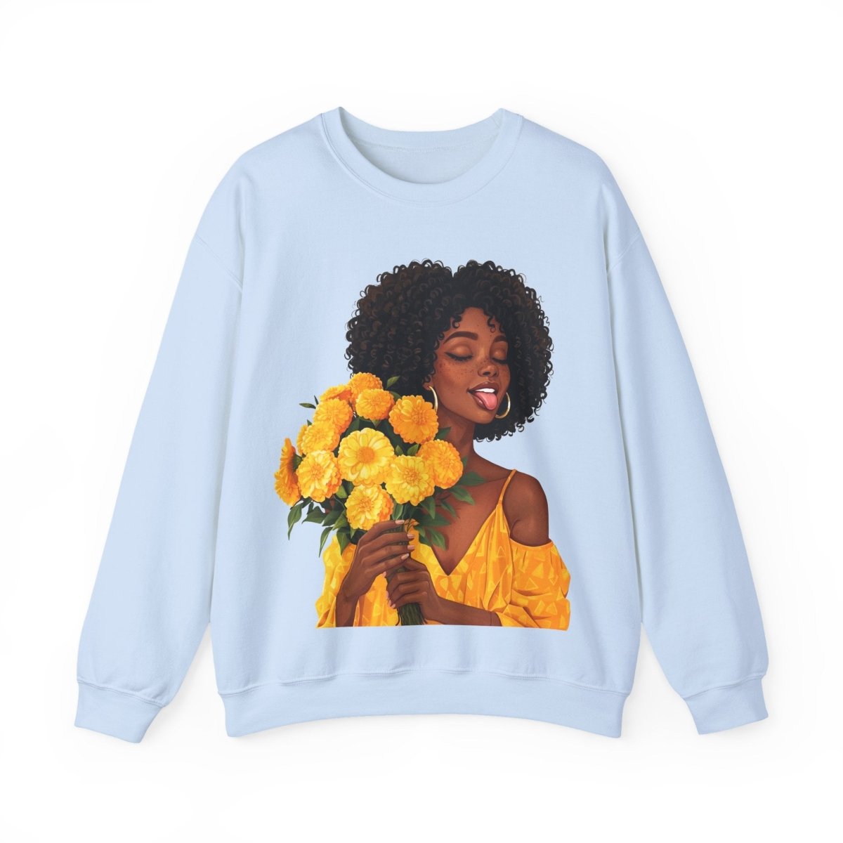 Give Flowers Sweatshirt - Afrocentric Art by The Trini Gee