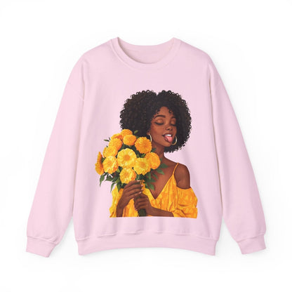Give Flowers Sweatshirt - Afrocentric Art by The Trini Gee