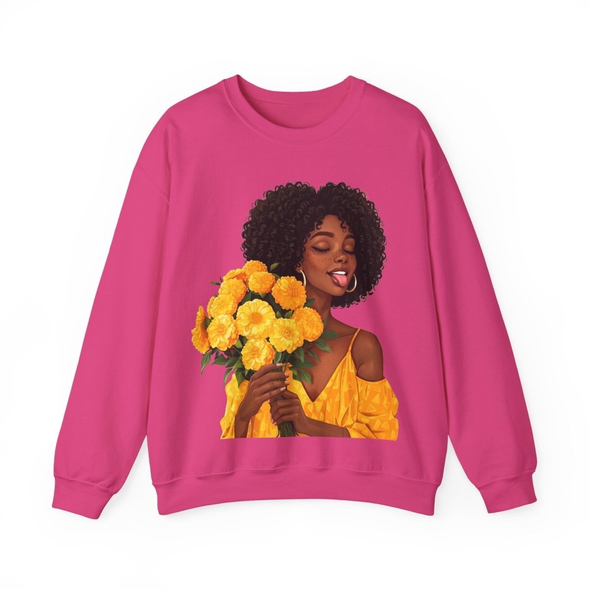 Give Flowers Sweatshirt - Afrocentric Art by The Trini Gee
