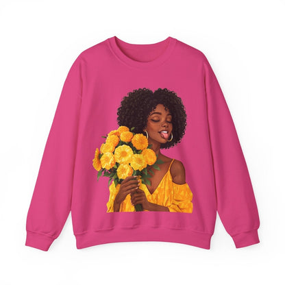 Give Flowers Sweatshirt - Afrocentric Art by The Trini Gee